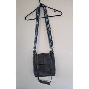 The SAK Slate Gray Lucia Pebbled Leather Crossbody Bag Purse Boho
